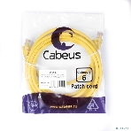 Патч-корд U/UTP Cabeus PC-UTP-RJ45-Cat.6-3m-YL-LSZH cat.6, 2xRJ45/8p8c, неэкранированный, желтый, LSZH, 3м, фото 1