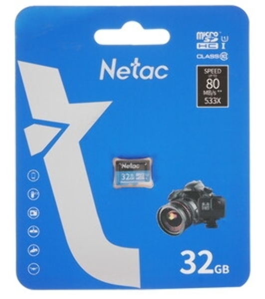 Флеш карта microSDHC 32Gb Netac P500 NT02P500STN-032G-S (без SD адаптера) 80Mb/s