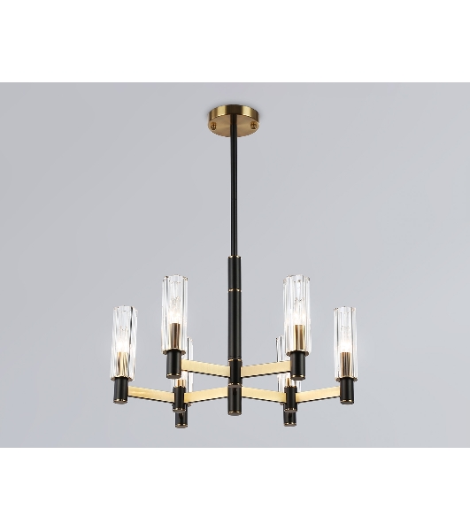 Люстра Ambrella light LH55511/6 BK/BS/CL черный/латунь/прозрачный E14*6 max 40W D570*760