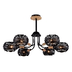 Светильник Ambrella light TR80167/6 BK/LWD черный/светлое дерево E14/6 max 40W D690*370, фото6