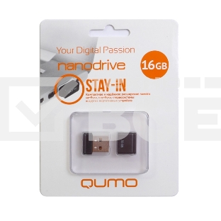 Флэш Диск QUMO 16GB NANO QM16GUD-NANO-B Black