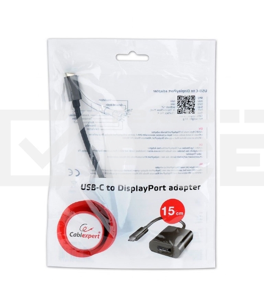 Переходник Cablexpert USB Type-C/DisplayPort, 15см, пакет (A-CM-DPF-01)