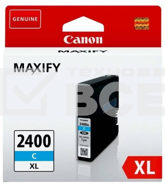 Картридж струйный CANON PGI-2400XL голубой, 1500 стр., для MAXIFY iB4040/МВ5040/МВ5340