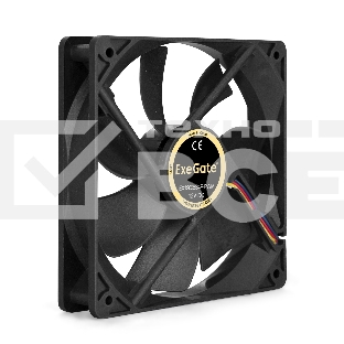 Вентилятор для корпуса ExeGate E12025S4P-PWM черный, 120 мм, 1500 об/мин, 25 дБ, 4 pin