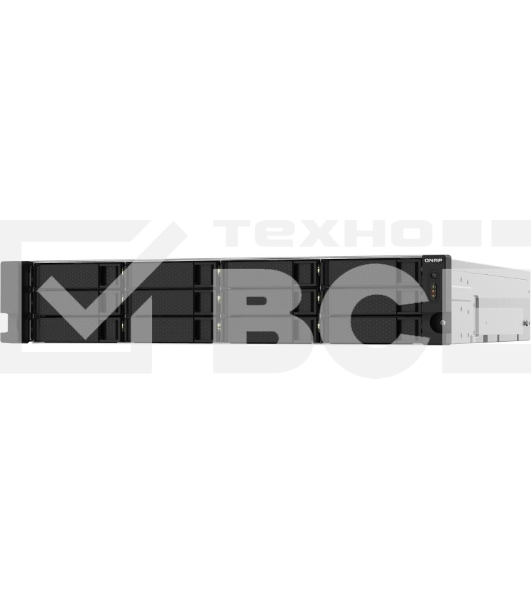 Сетевое хранилище без дисков SMB QNAP TS-1232PXU-RP-4G 12-Bay quad-core 64-bit AL324 1.7 GHz rackmount NAS with 250W redundant PSU, 4GB DDR4 UDIMM RAM (max 1x16GB), SATA 6Gb/s, 2x 10GbE SFP+ LAN, 2x2.5 GbE LAN, 1x PCIe Gen2 x2 slot. W/o RAIL-B02