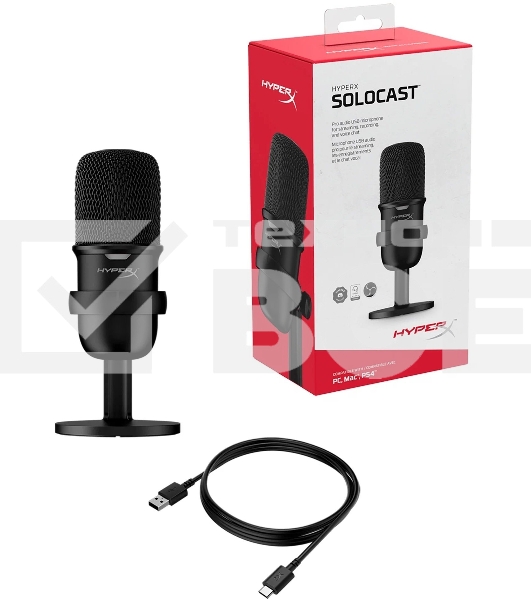 Микрофон проводной HyperX SoloCast 2м черный