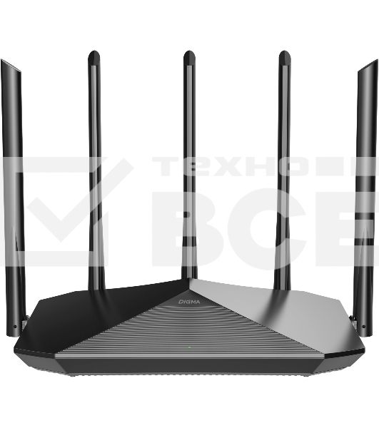 Роутер беспроводной Digma DWR-AX1501 AX1500 10/100/1000BASE-TX черный (упак.:1шт)
