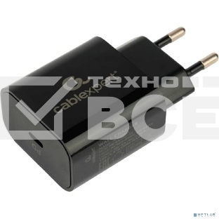 Сетевое зарядное устройство Cablexpert 20Вт, 3А, QC3.0/PD, 1xType-C, черный, пакет