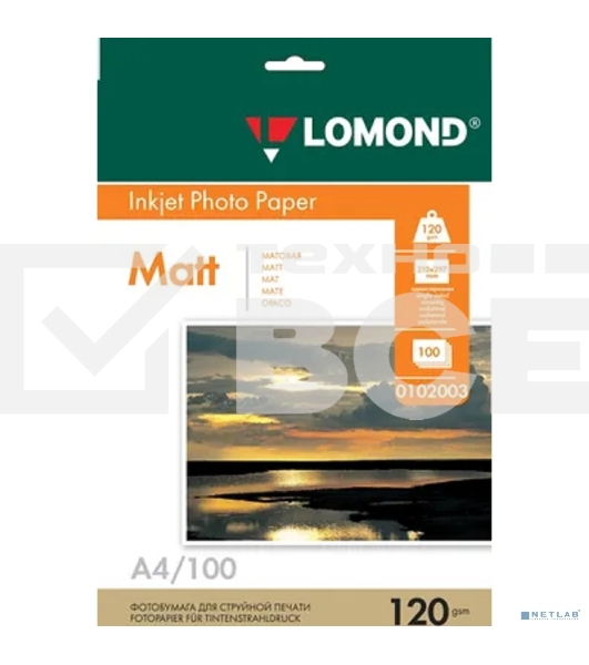 Фотобумага LOMOND Односторонняя Матовая A4/120/100л.