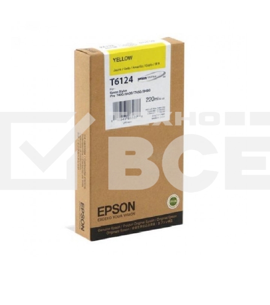 Картридж струйный Epson C13T612400 желтый (220 мл) для Stylus 7400, 7450, 9400, 9450