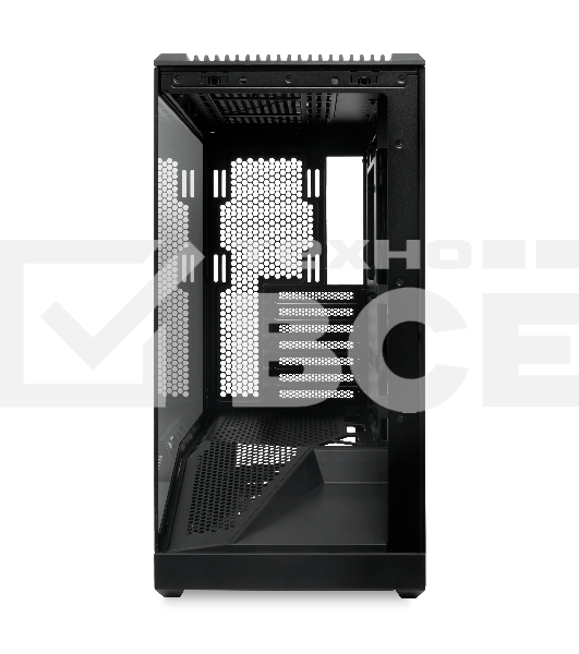 Компьютерный корпус без блока питания HSPD F711-TGbK, Panoramic Full Tower, Black, TG, 0.7 SPCC, no fans ATX, mATX, mITX 190/420/280мм 2x2.5', 2x3.5', 7xPCI 1xUSB-A 3.0, 1xUSB-C 445x235x475мм