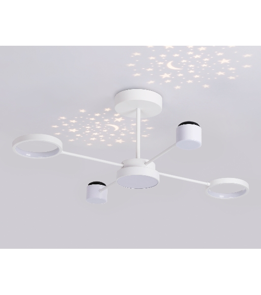 Потолочный светодиодный светильник с пультом Ambrella light FL51631/4+1 WH белый 3000K-6400K 48W 910*745*300 (ПДУ ИК)