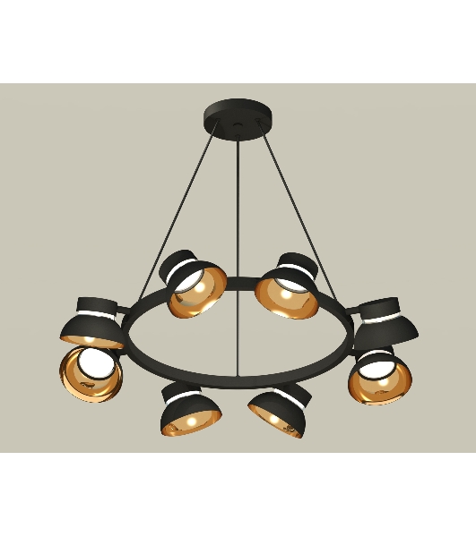 Светильник Ambrella light XB9198101/8 SBK/PYG/CL черный песок/золото желтое полированное/прозрачный GX53 (C9198, N8145)