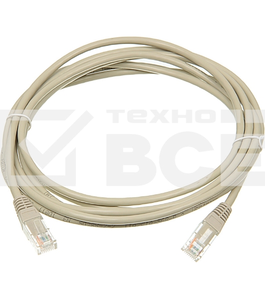 Кабель Патч-корд Lanmaster UTP TWT-45-45-3.0-GY вилка RJ-45-вилка RJ-45 кат.5е 3м серый ПВХ