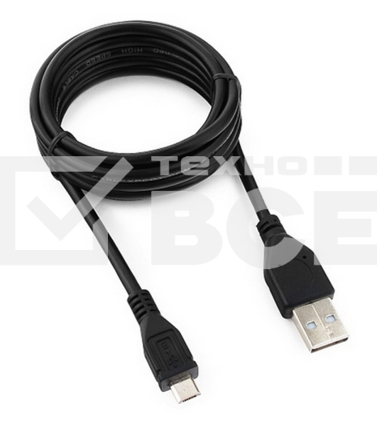 Кабель USB 2.0 Pro Cablexpert CCP-mUSB2-AMBM-1M, AM/microBM 5P, 1м, экран, черный, пакет