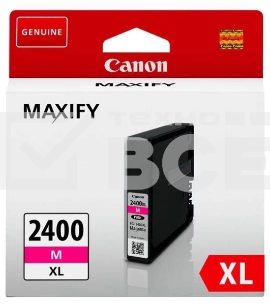 Картридж струйный CANON PGI-2400XL пурпурный, 1500 стр., для MAXIFY iB4040/МВ5040/МВ5340