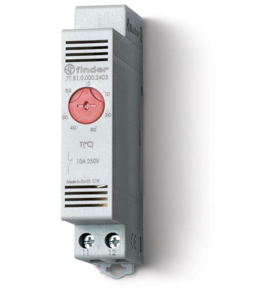Термостат модульный промышленный NC контакт -20... + 40град. 7T FINDER 7T8100002401