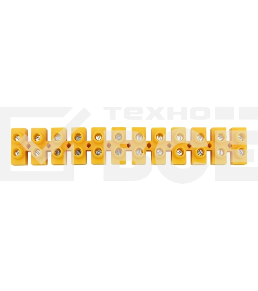 Клеммная винтовая колодка KВ-12 4-12, ток 16 A, полиэтилен желтый Rexant (10 шт./уп.)