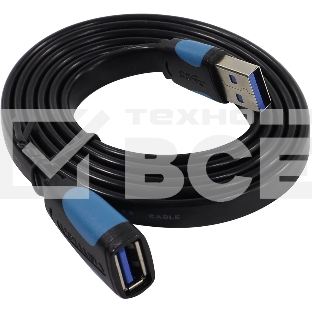Кабель-удлинитель Vention USB 3.0 AM/AF - 1м плоский VAS-A13-B100