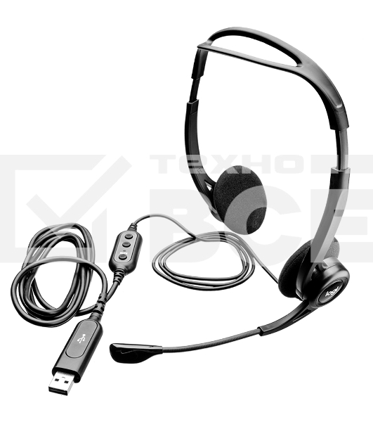 Наушники с микрофоном Logitech 960 черный 2.4м накладные оголовье (981-000100)