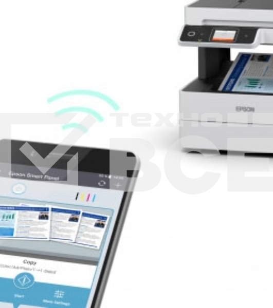 МФУ струйный Epson L6490 (C11CJ88405), A4, цветной, печ. до 17 стр/мин. (ч/б) до 9.5 стр/мин. (цвет), 1200 x 4800 dpi (печать) 1200x2400dpi (скан.), USB, RJ-45, Wi-Fi