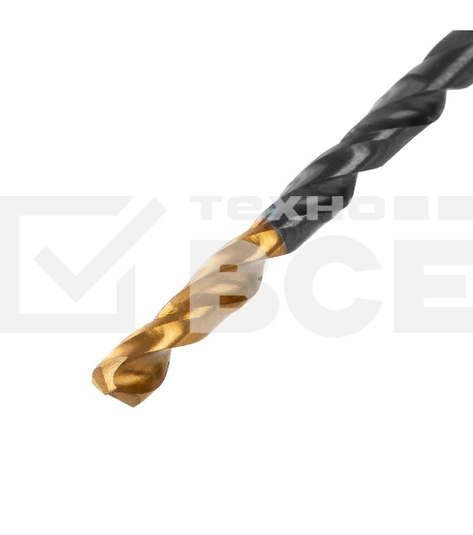 Сверло по металлу, 3,2 мм, HSS-Tin, Golden Tip, 10 шт. Denzel