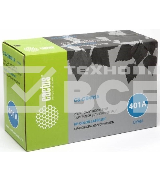 Картридж лазерный Cactus CS-CB401AR голубой (7500 стр.) для HP CLJ CP4005/CP4005DN/CP4005N