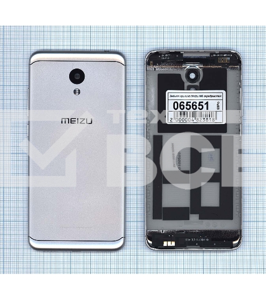 Задняя крышка для Meizu M6 серебристая