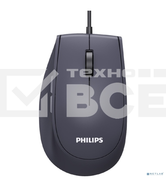 Мышь проводная Philips SPK7327 черный, 1600 dpi, USB, кнопки - 5