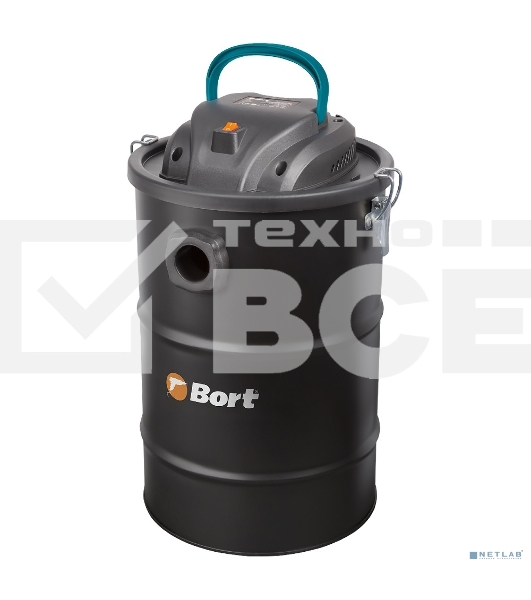 Пылесос для сбора золы Bort BAC-500-22 (98291834) чёрный, 900 Вт, уборка сухая/ влажная, пылесборник контейнер, 22 л