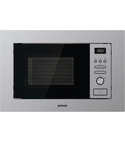 Микроволновая печь встраиваемая Gorenje BMI201AG1X нержавеющая сталь, 20 л, 800 Вт, переключатели - поворотный механизм/кнопки