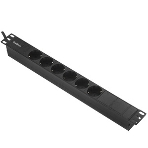 Блок розеток горизонтальный ExeGate ServerPro PDU-19H603 Al-6S-EU2.5, 19', 1U, Алюминий, 6 Schuko, кабель с евровилкой VDE-250V-16A-3*1.5мм2, 2.5 метра, черный, фото5