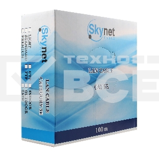 Кабель SkyNet Premium UTP-LSZH 4x2x0,51, низкое дымовыделение, нулевое содержание галогенов, медный, FLUKE TEST, кат.5e, однож., 100 м, box, оранжевый