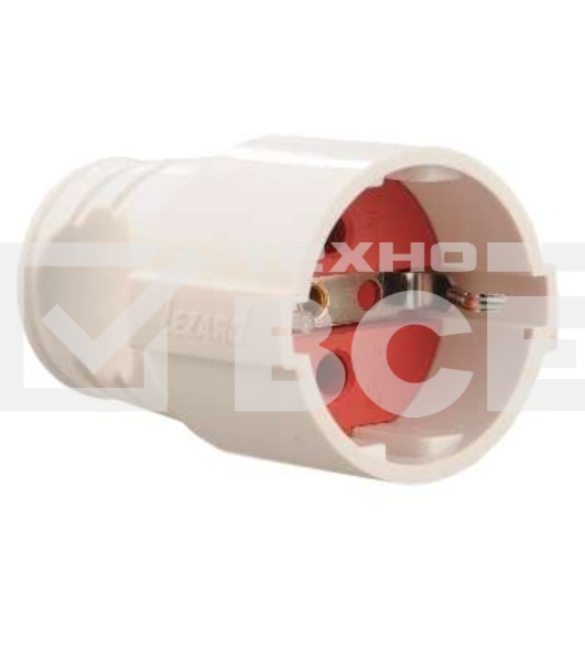 Штепсель с заземл. бел. Lezard 715-0701-607