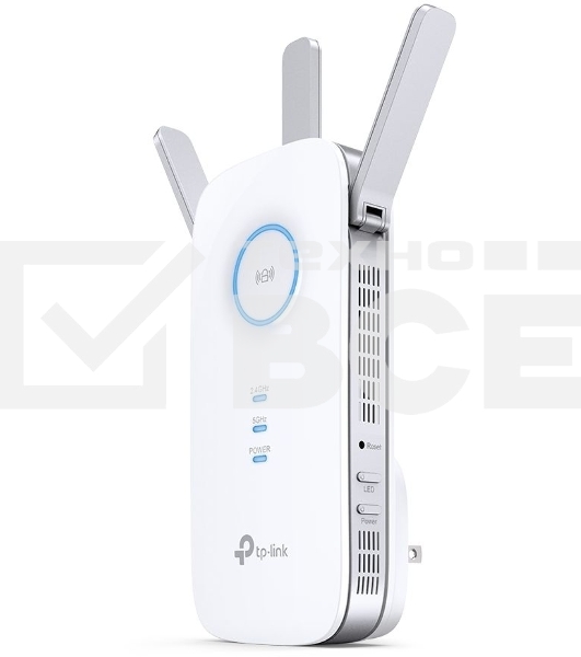 Усилитель сигнала TP-Link AC1900 Wi-Fi Range Extender 600 Mbps at 2.4 GHz + 1300 Mbps at 5 GHz; 3 × External Antennas, 1 × Gigabit Port, Wall Plugged; Tether App, WPS, Intelligent Signal Light, Access Control, Power Schedule, LED Control, RE/AP Mode, OneMe, MU-MIMO