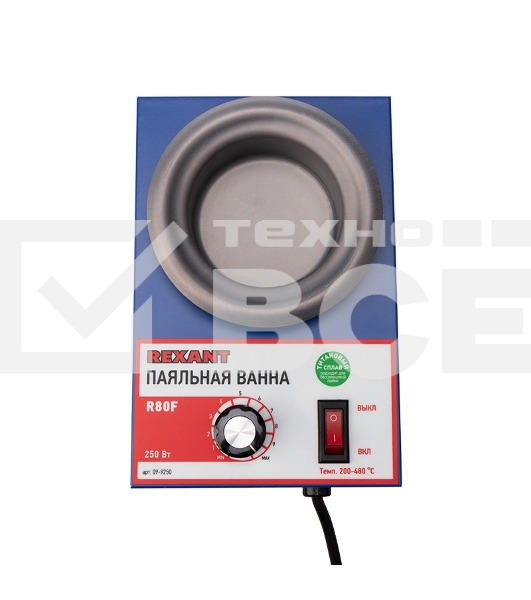 Паяльная ванна Rexant, модель R80F, 250 Вт, ø 80 мм, 200-480 °C, бессвинцовая