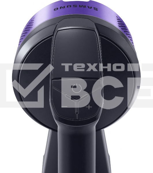Пылесос вертикальный Samsung VS15A6031R4/EV фиолетовый/чёрный, питание от аккумулятора, 150 Вт, уборка сухая, пылесборник 0.8 л, работа от АКБ max 40 мин.