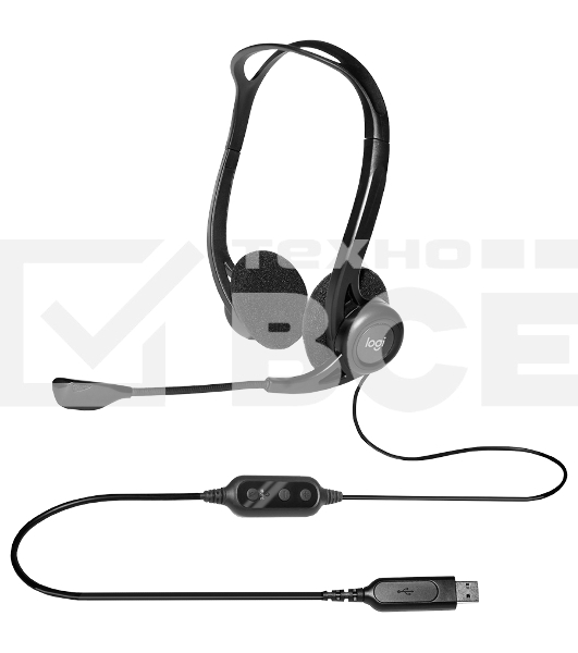 Наушники с микрофоном Logitech 960 черный 2.4м накладные оголовье (981-000100)