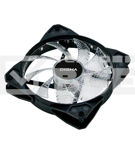 Вентилятор для корпуса Digma DFAN-FRGB2 черный, 120 мм, 1200 об/мин, 23 дБ, 4 pin