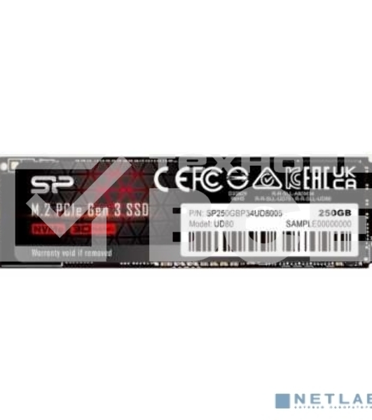 Накопитель SSD 250GB Silicon Power UD80, M.2 2280, PCI-E 3x4, [R/W - 3400/3000 MB/s]