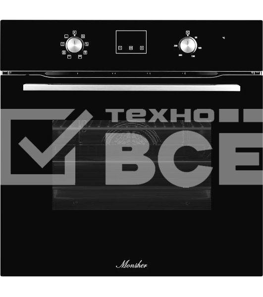 Встраиваемый духовой шкаф MOE 6183 B 60 см, 8 режимов, High-Tech, 70 л, гидролизная очистка, черный