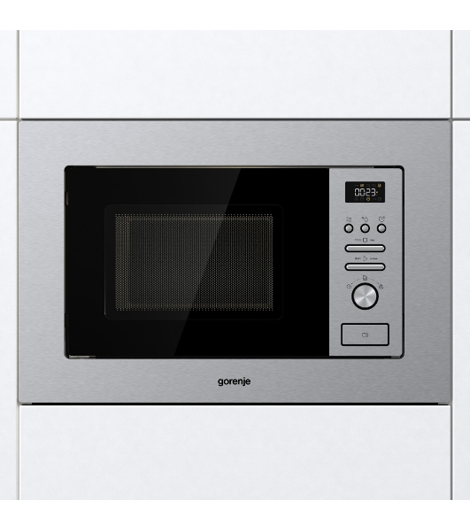 Микроволновая печь встраиваемая Gorenje BMI201AG1X нержавеющая сталь, 20 л, 800 Вт, переключатели - поворотный механизм/кнопки