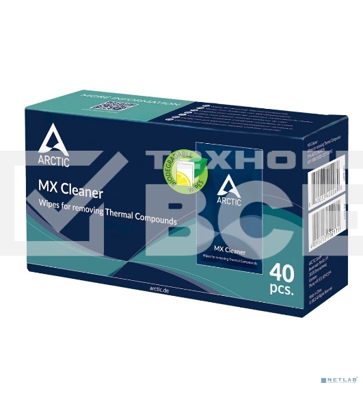 Салфетки Arctic Cooling ARCTIC MX Cleaner wipes (Box of 40 bags) для снятия термопасты (ACTCP00033A)