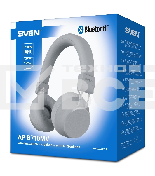 Беспроводные стереонаушники с микрофоном SVEN AP-B710MV, серый
