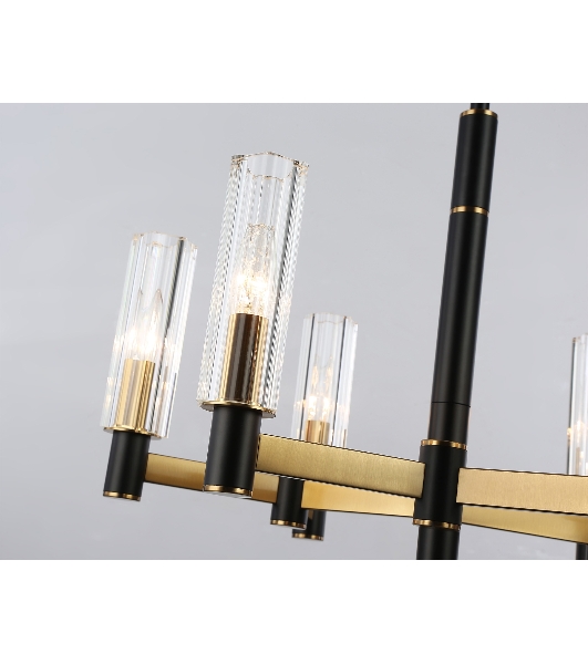 Люстра Ambrella light LH55511/6 BK/BS/CL черный/латунь/прозрачный E14*6 max 40W D570*760