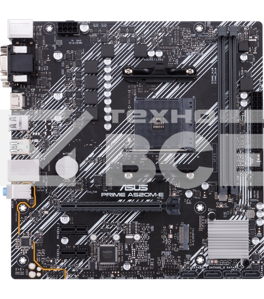 Материнская плата ASUS PRIME A520M-E, AM4, AMD A520, 2xDDR4, 4xSATA, 1xM.2, 1xPCI-E 3.0 x16, 2xUSB-A 3.2 Gen 1, 1xUSB 3.2 Gen 2, 1xDVI-D, 1xHDMI, 1xVGA, 1x 1Gb LAN, 3x3.5 мм, 7.1, Micro-ATX