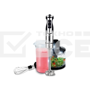 Блендер Centek CT-1338 (черн/сталь) 1300Вт DC мотор, РЕГУЛЯТОР МОЩНОСТИ сLED, стакан, чоппер, венчик