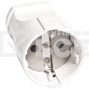 Штепсель с заземл. бел. 16А 250В (еврослот) UNIVersal А102