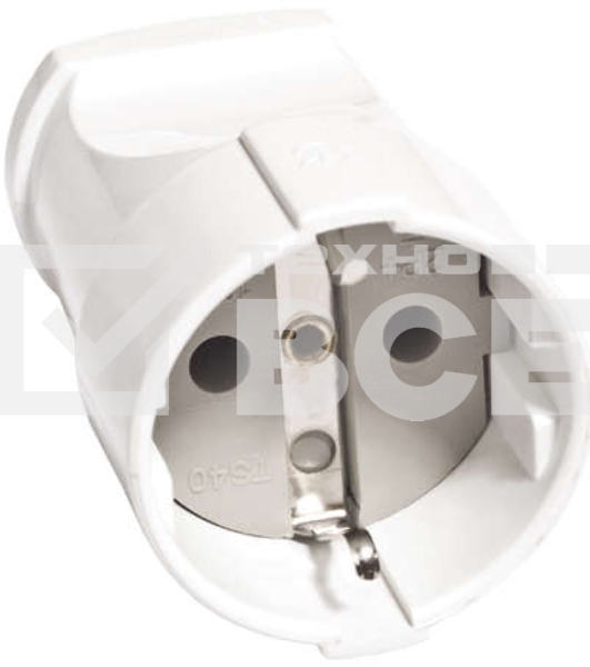 Штепсель с заземл. бел. 16А 250В (еврослот) UNIVersal А102