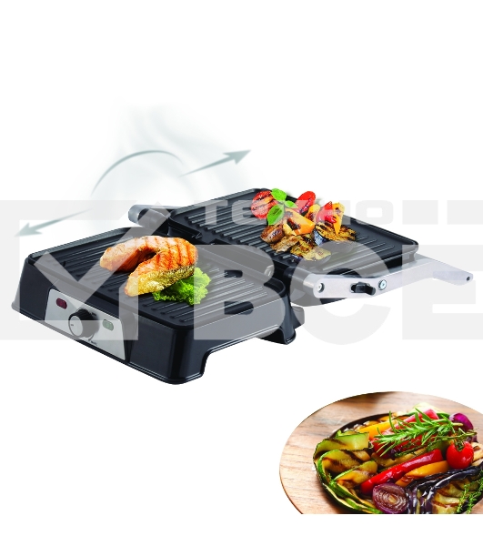 Электрический пресс-гриль Endever Grillmaster 220, серебристый/черный